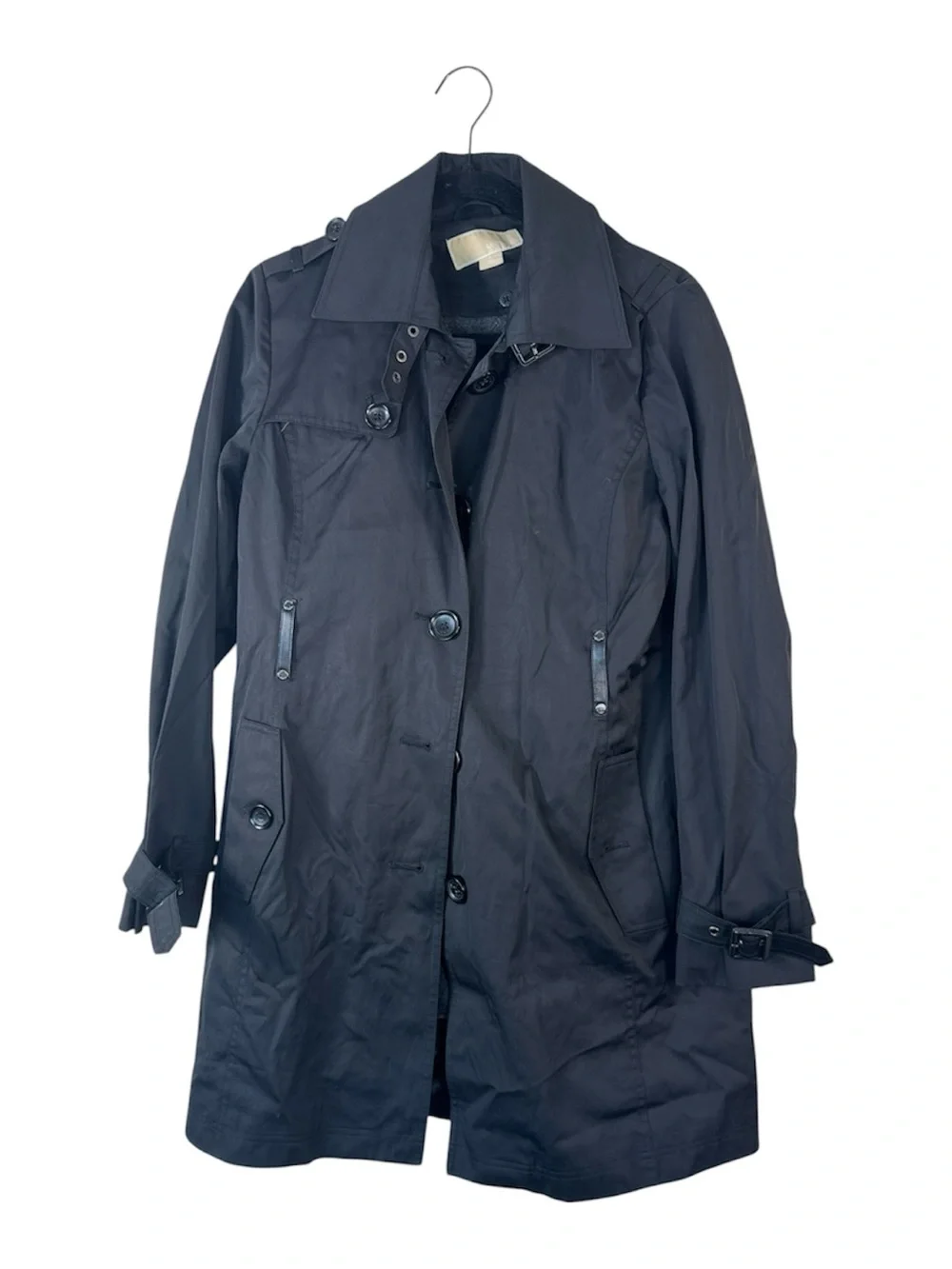 Michael Kors Black Trench Coat Womens S Preppy Fall Classic Old Money Jacket
